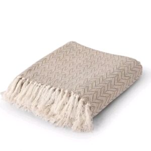 Herringbone patterned Cotton Woven Throw