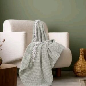 Green Chevron Delight Cotton Throw