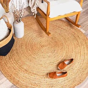 Ravishing Rugs (3 Ft) Jute and cotton beautiful carpet and flooring and guest room mats galicha for kitchen and home balcony and garden kalin