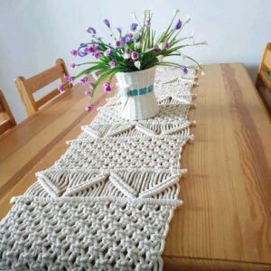 Home table runner | Macrame Table Runner Handwoven Boho Table Runners . Ideal Table runner (14X64)