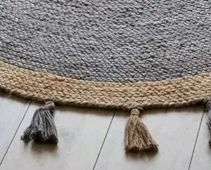 Ravishing Rugs (3 Ft) Jute and cotton beautiful carpet and flooring and guest room mats galicha for kitchen and home balcony and garden kalin