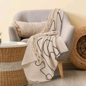 Printed Women Face Cotton Woven Throw