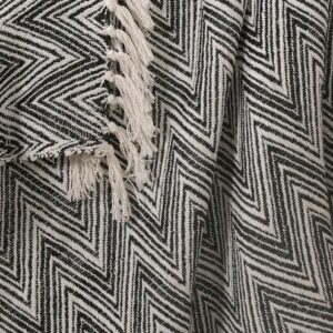 Zig-Zag patterned Grey Woven Throw