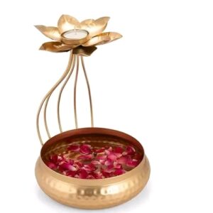 Metal Diya Bowl Lotus