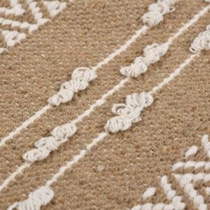 LAUGING BUDDHA Handwoven Reversible Cotton Carpet Mats | Floor Covering Carpet Runner | Runner Carpets for Bedroom Living Room Kitchen, (2 X 5 Beige)