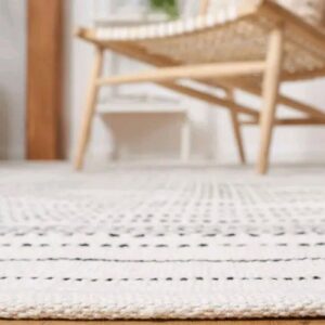LAUGING BUDDHA Handwoven Reversible Cotton Carpet Mats | Floor Covering Carpet Runner | Runner Carpets for Bedroom Living Room Kitchen, (2 X 5 White)